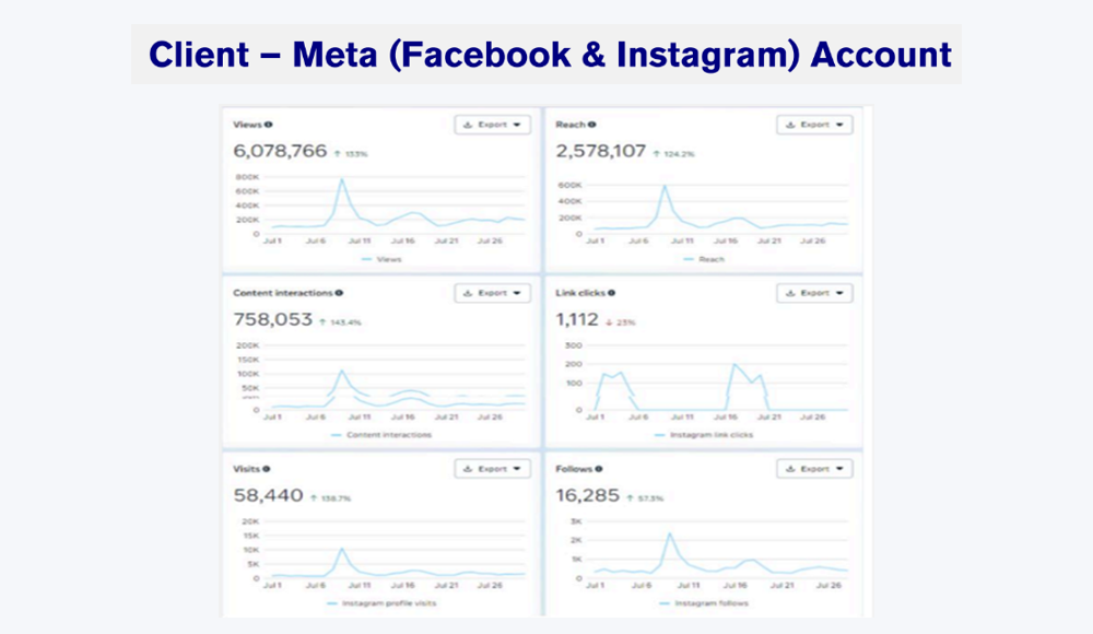 Meta Account Growth — 6M+ Views, 2.5M+ Reach, 758K+ Interactions